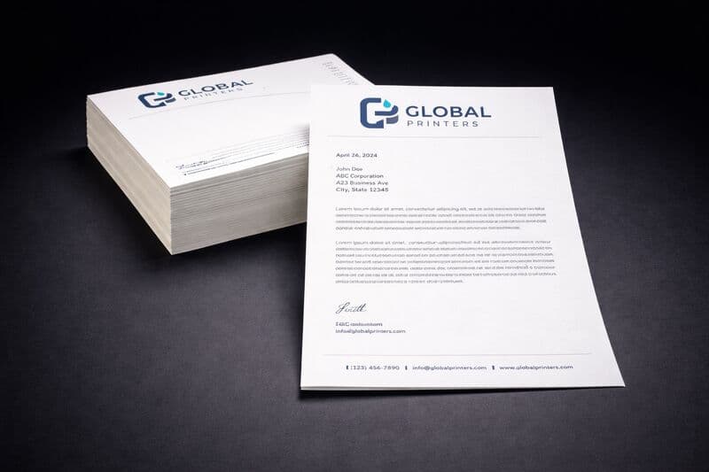 Official letterhead set printed on 100 GSM bond paper for a corporate client