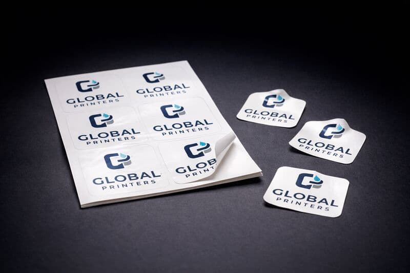 Custom die-cut stickers and product labels for a D2C skincare brand